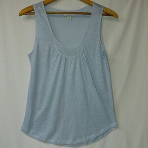Sundance 100% Linen Soft Blue Tank Top Sleeveless Blouse Women's Size Small